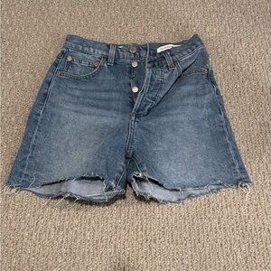 Denim Forum 50’s Arlo Mid Thigh Blue Denim Shorts